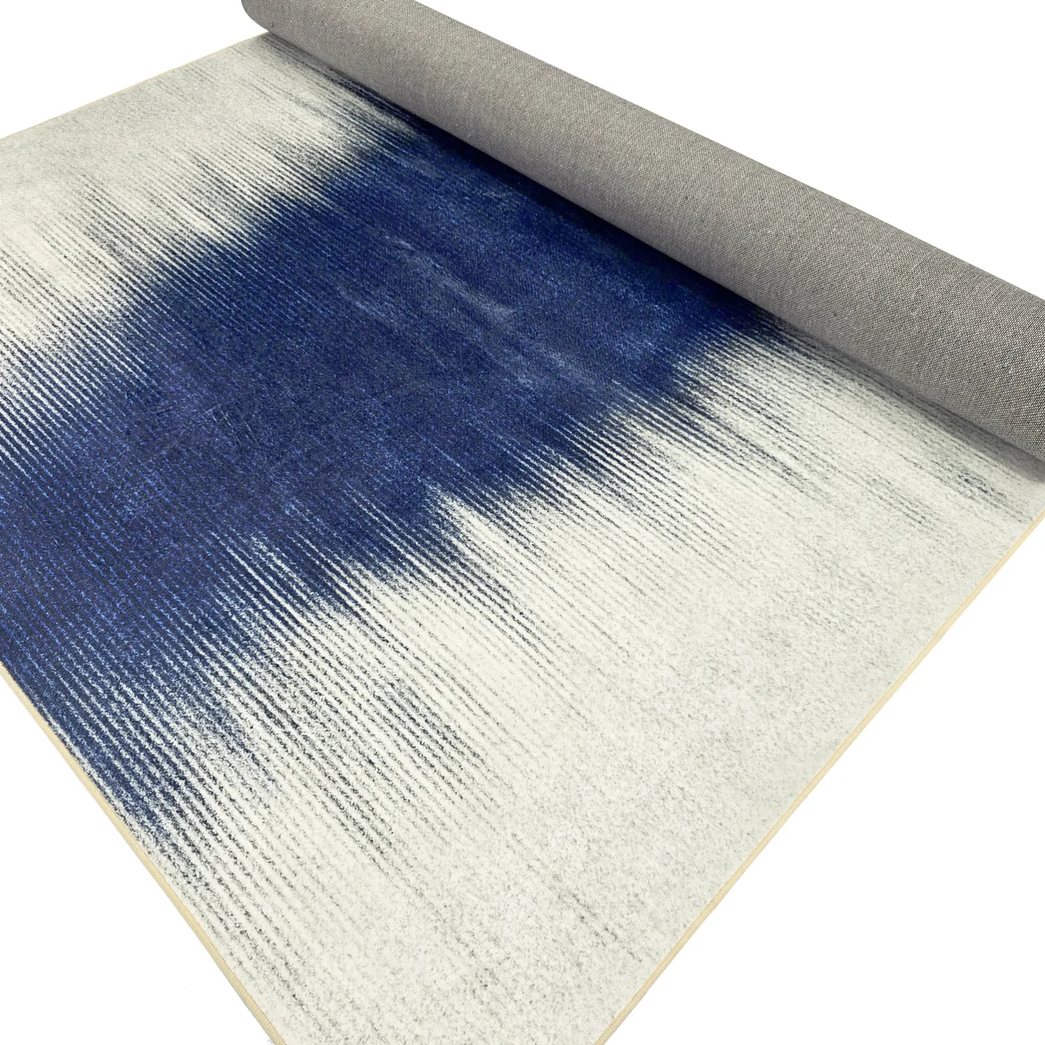 Tapis Wilton - Cara (blanc/bleu foncé)