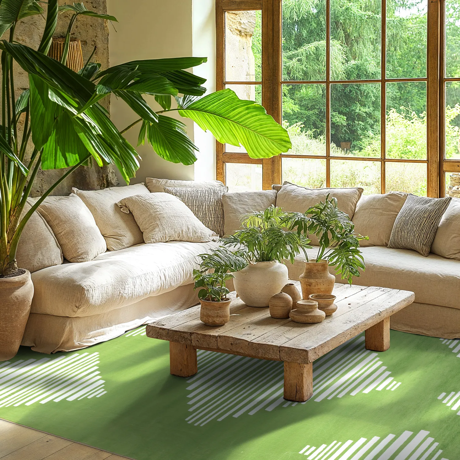 Tapis Wilton - Carmen (vert/blanc)