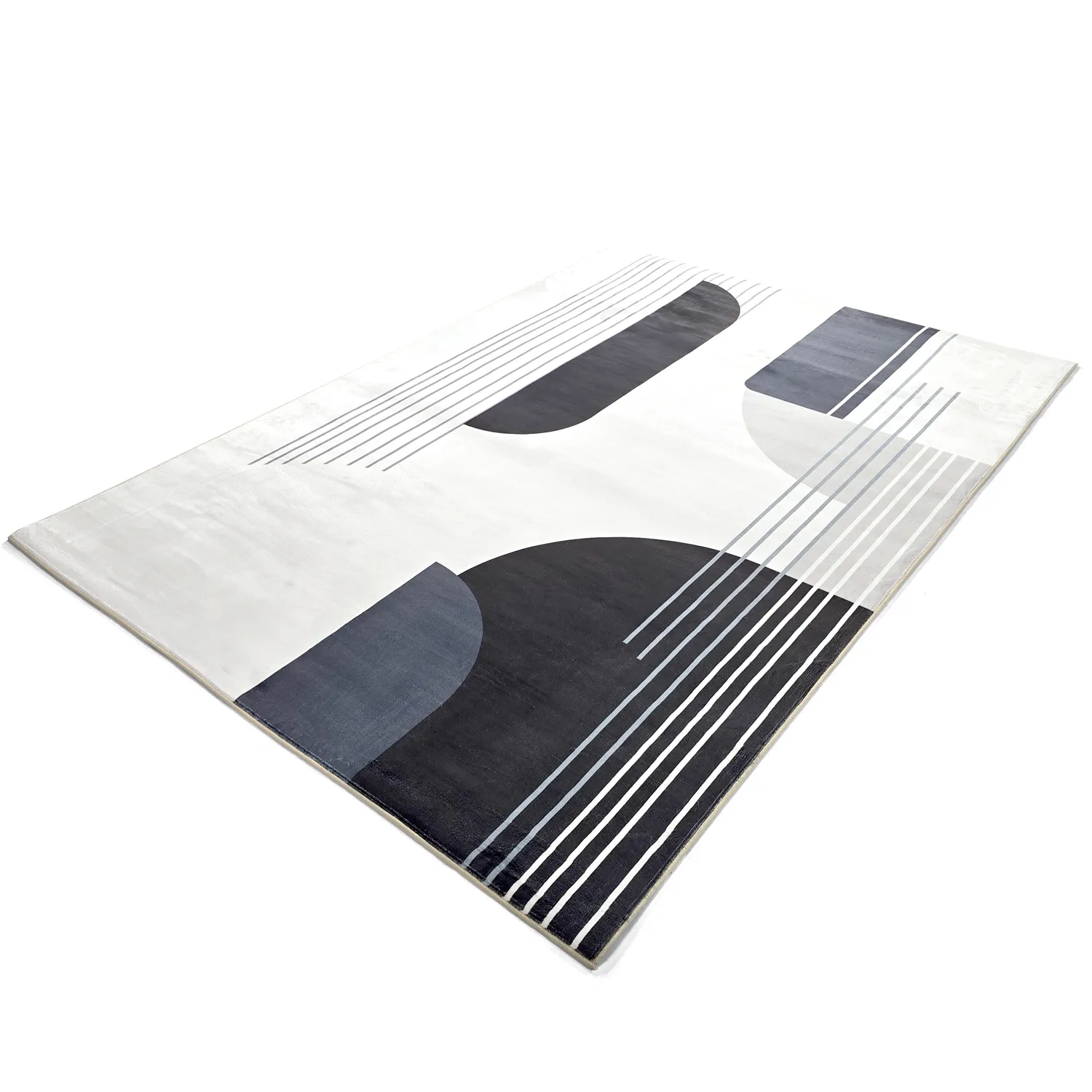 Tapis Wilton - Delft (blanc/gris/noir)