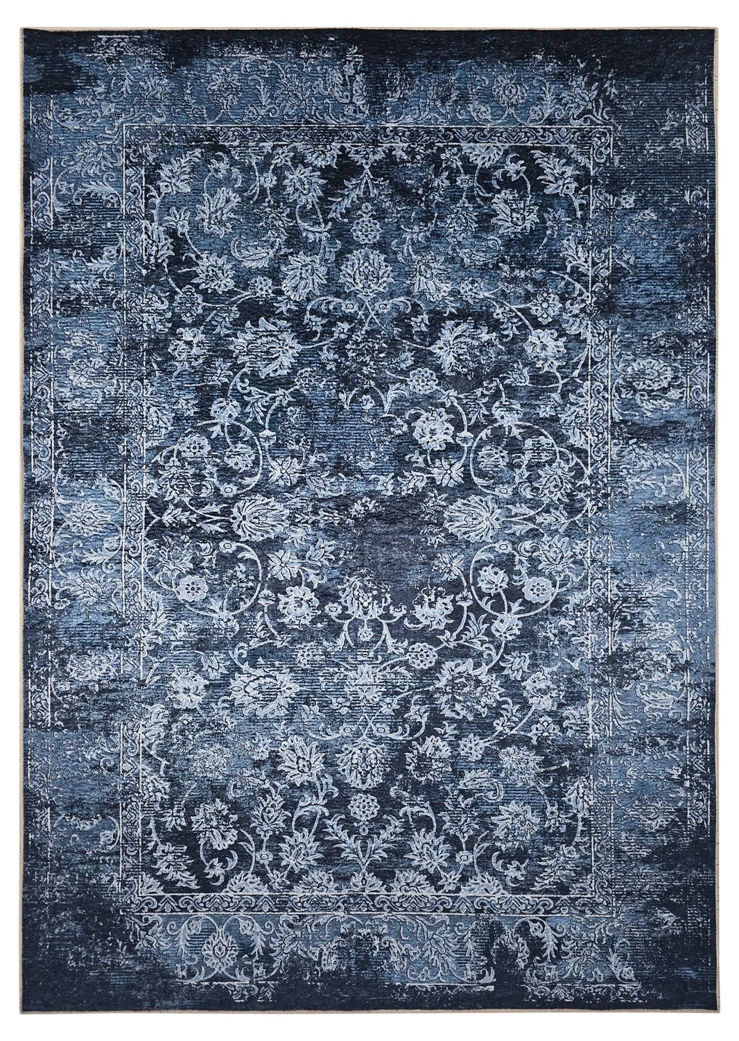 Tapis Wilton - Flowers (bleu)