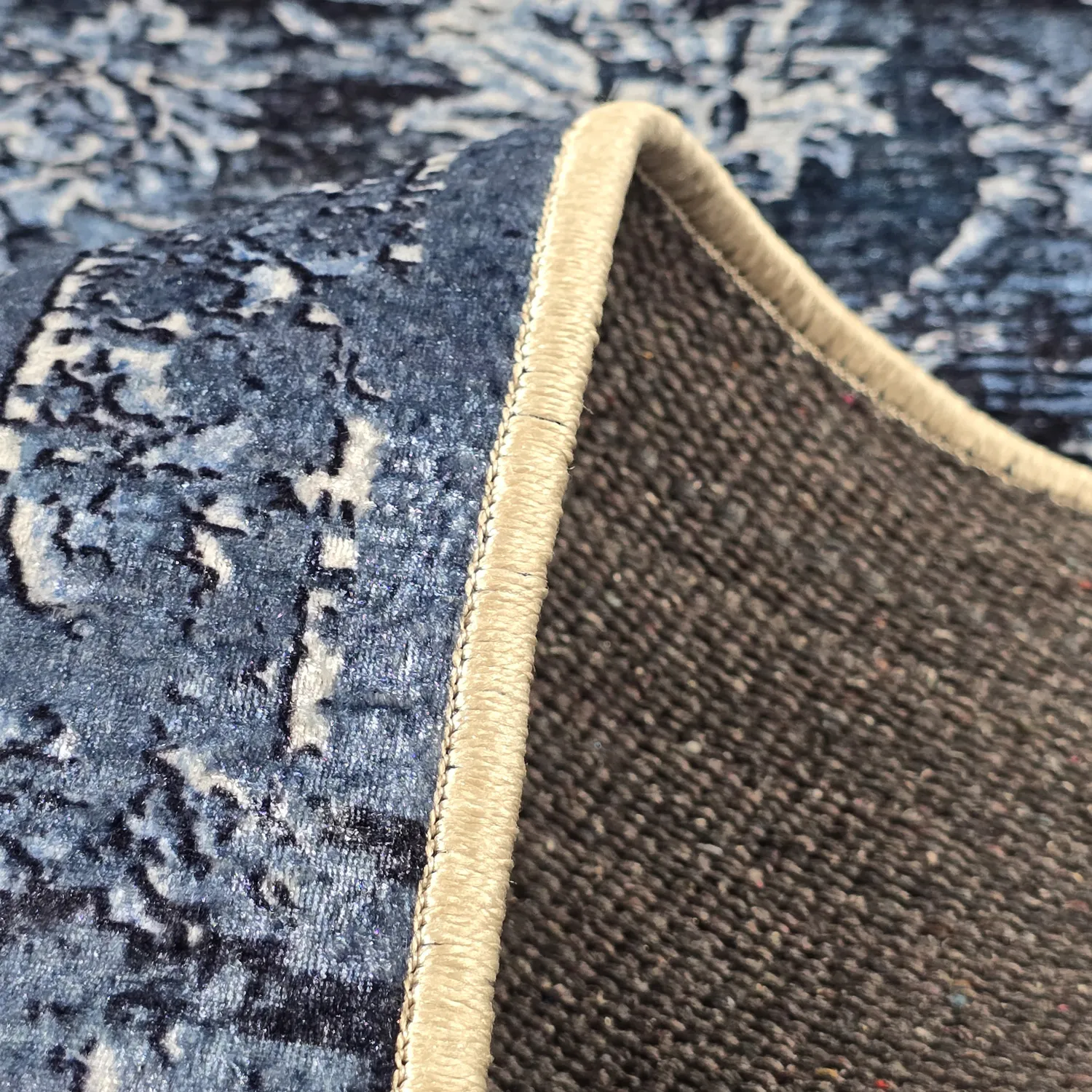 Tapis Wilton - Flowers (bleu)
