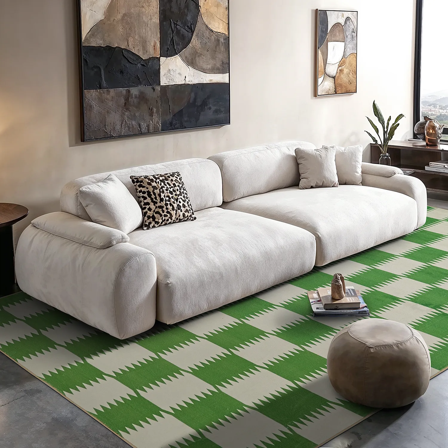Tapis Wilton - Gobi (vert/blanc)