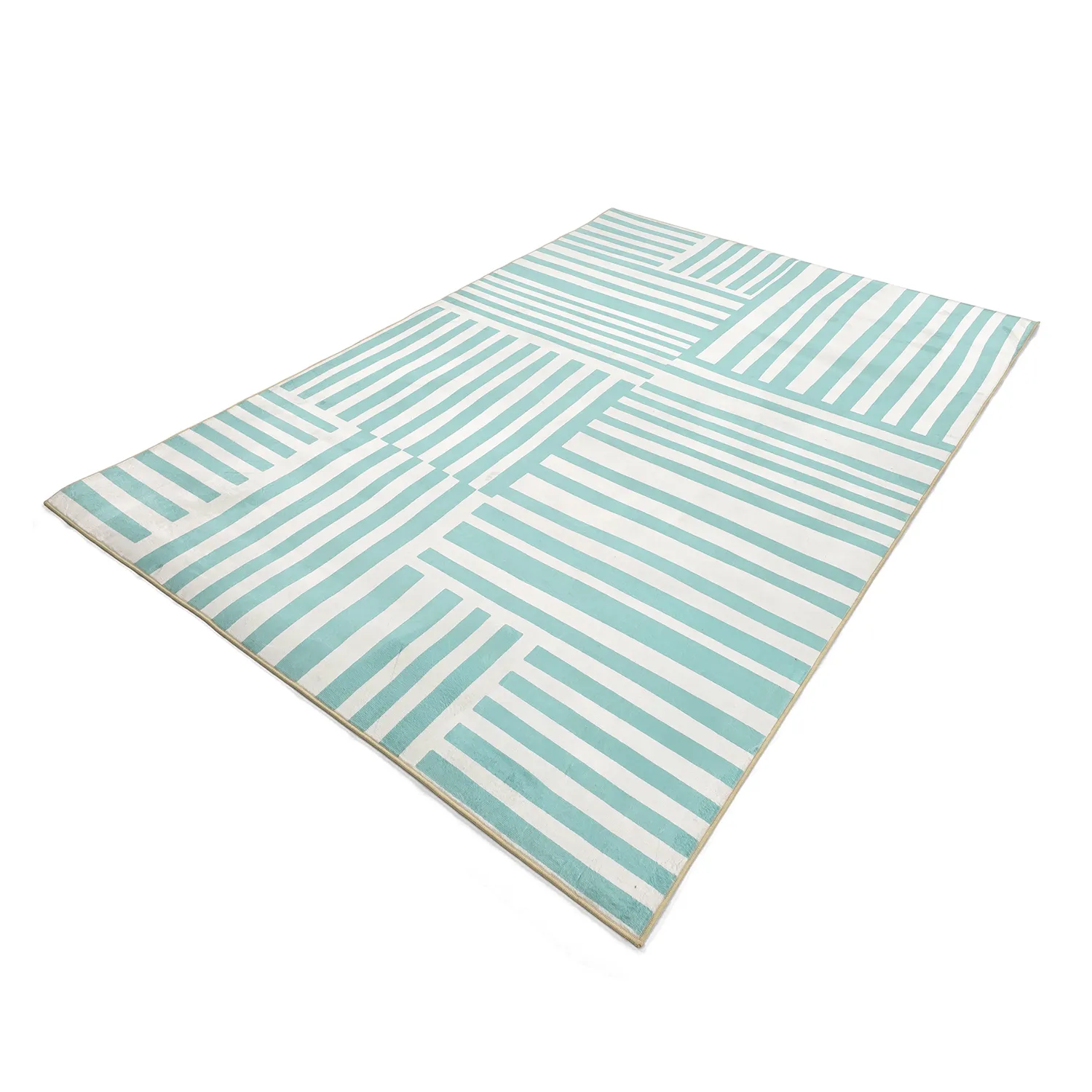 Tapis Wilton - Joma (turquoise/blanc)