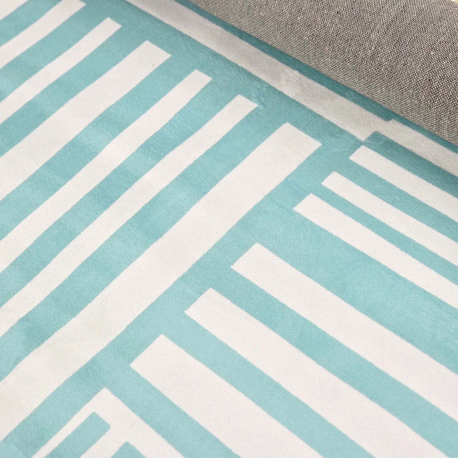Tapis Wilton - Joma (turquoise/blanc)