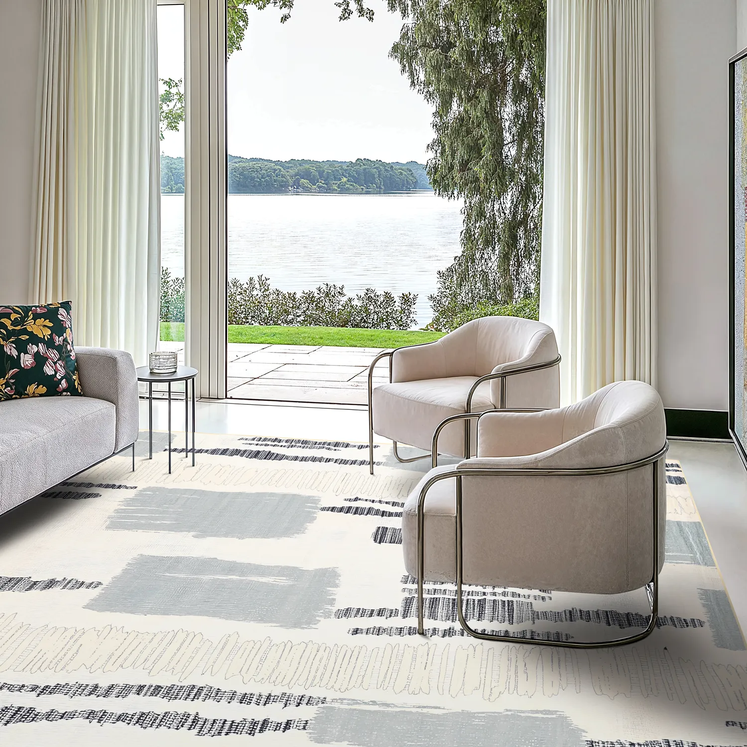 Tapis Wilton - Lucerne (gris/multicolore)