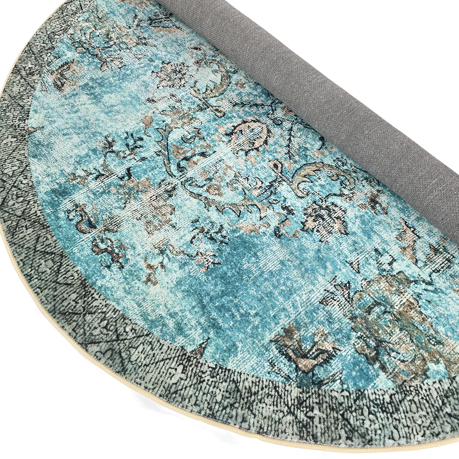 Tapis rond - Rosalie (bleu)