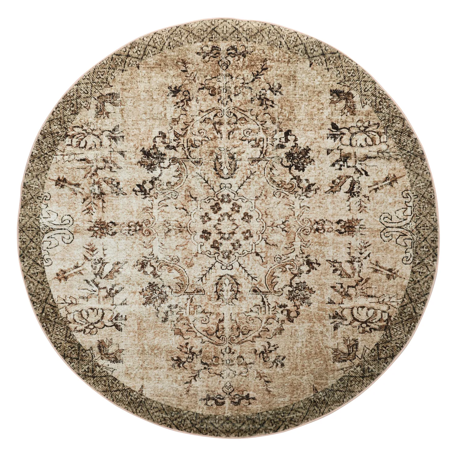Tapis rond - Rosalie (marron)