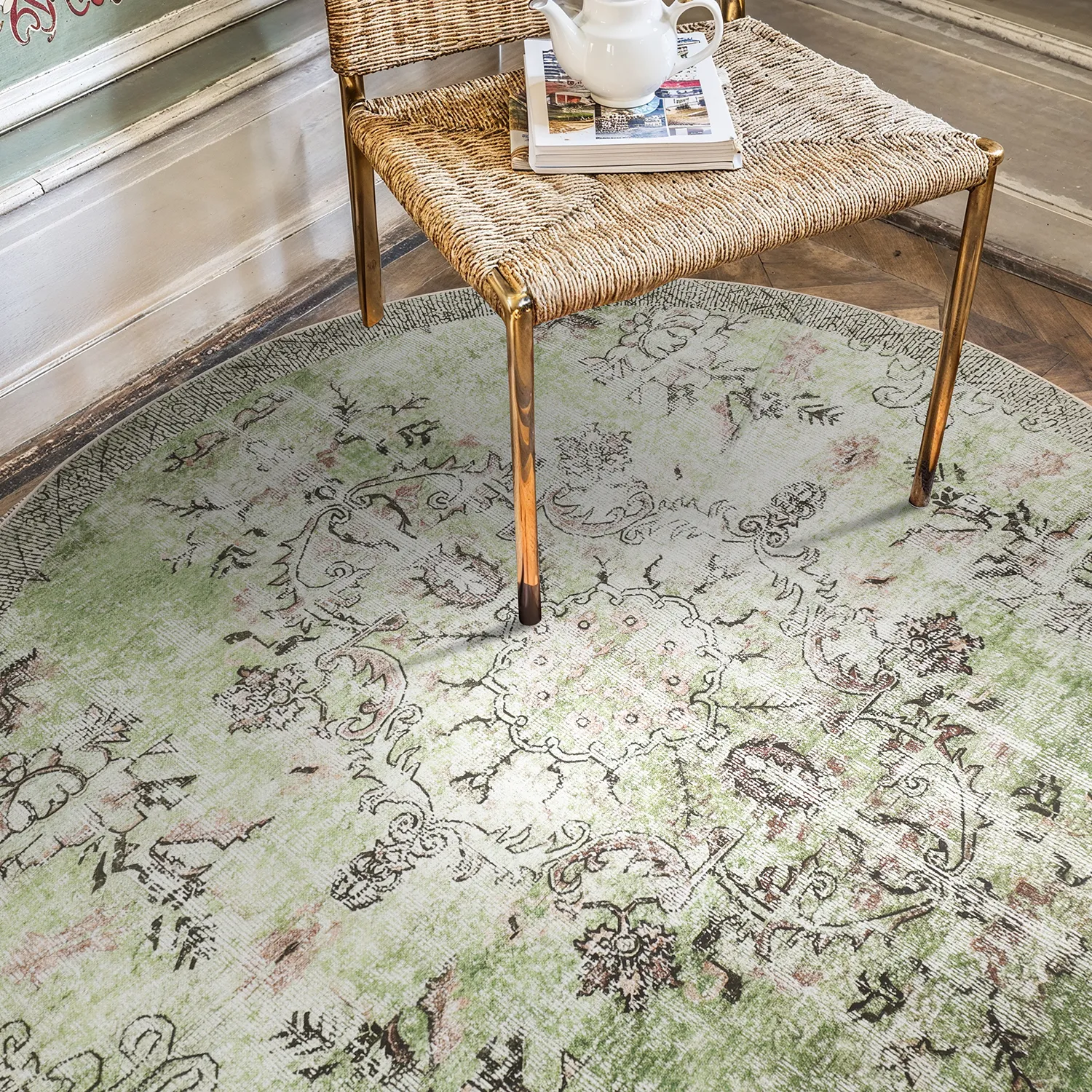 Tapis rond - Rosalie (vert)