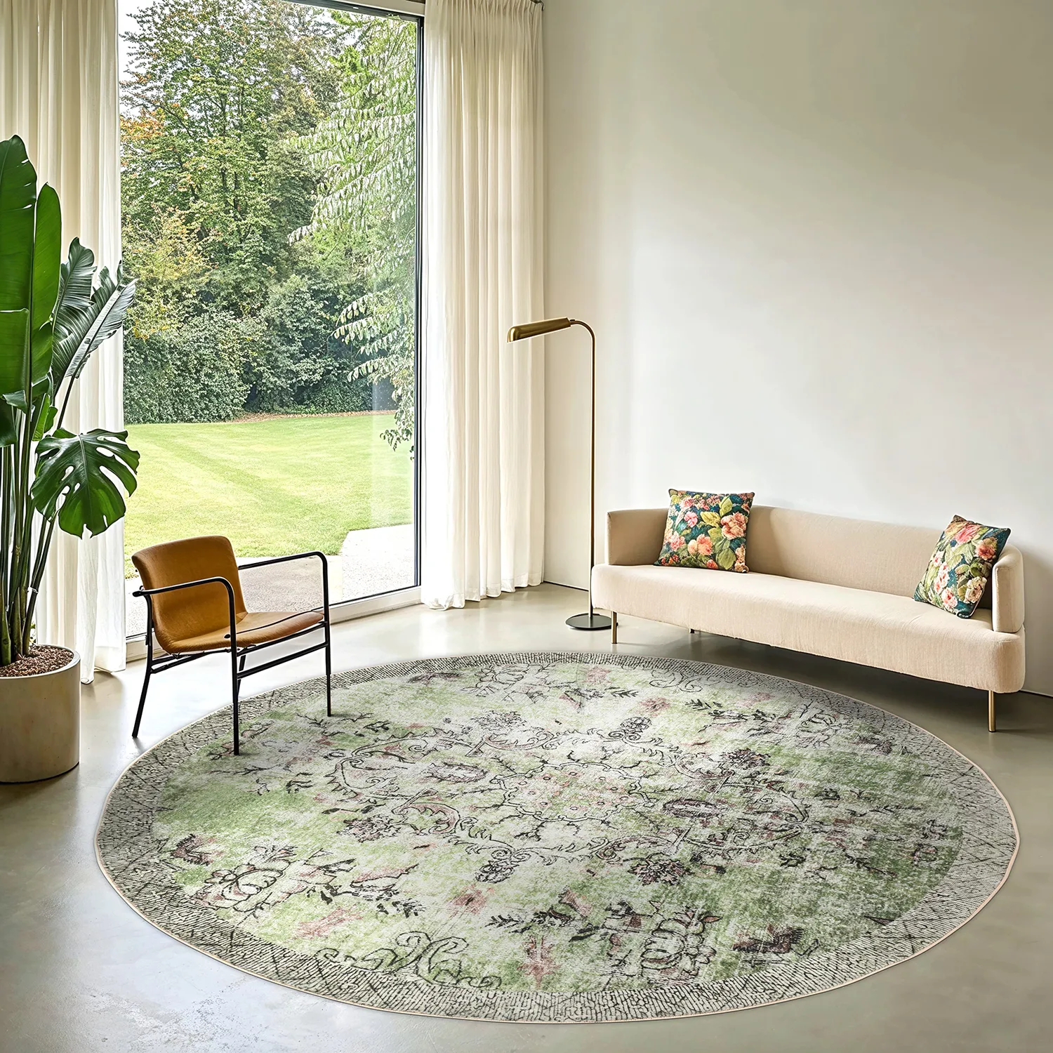 Tapis rond - Rosalie (vert)