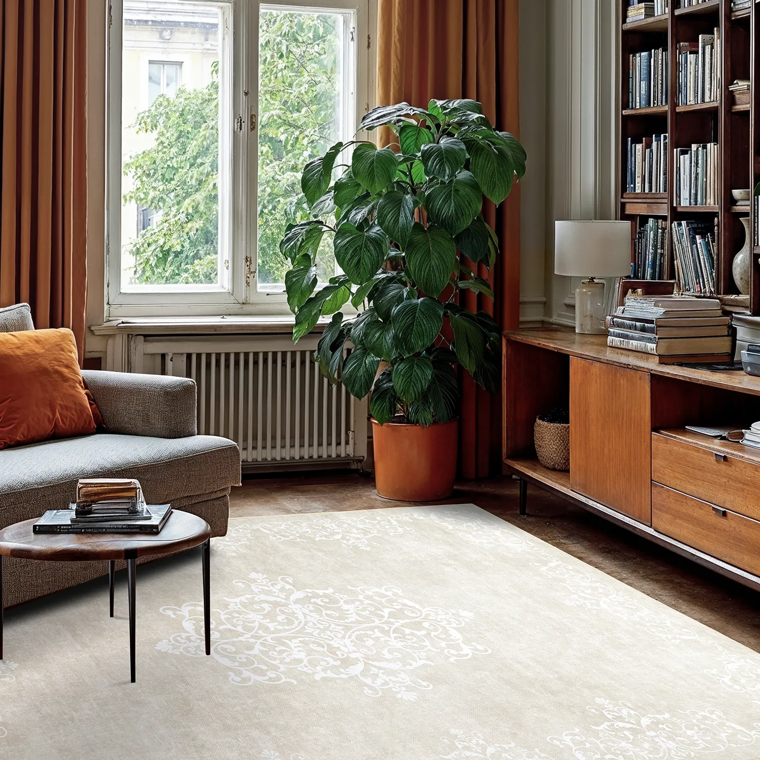 Tapis Wilton - Santi (beige/blanc)