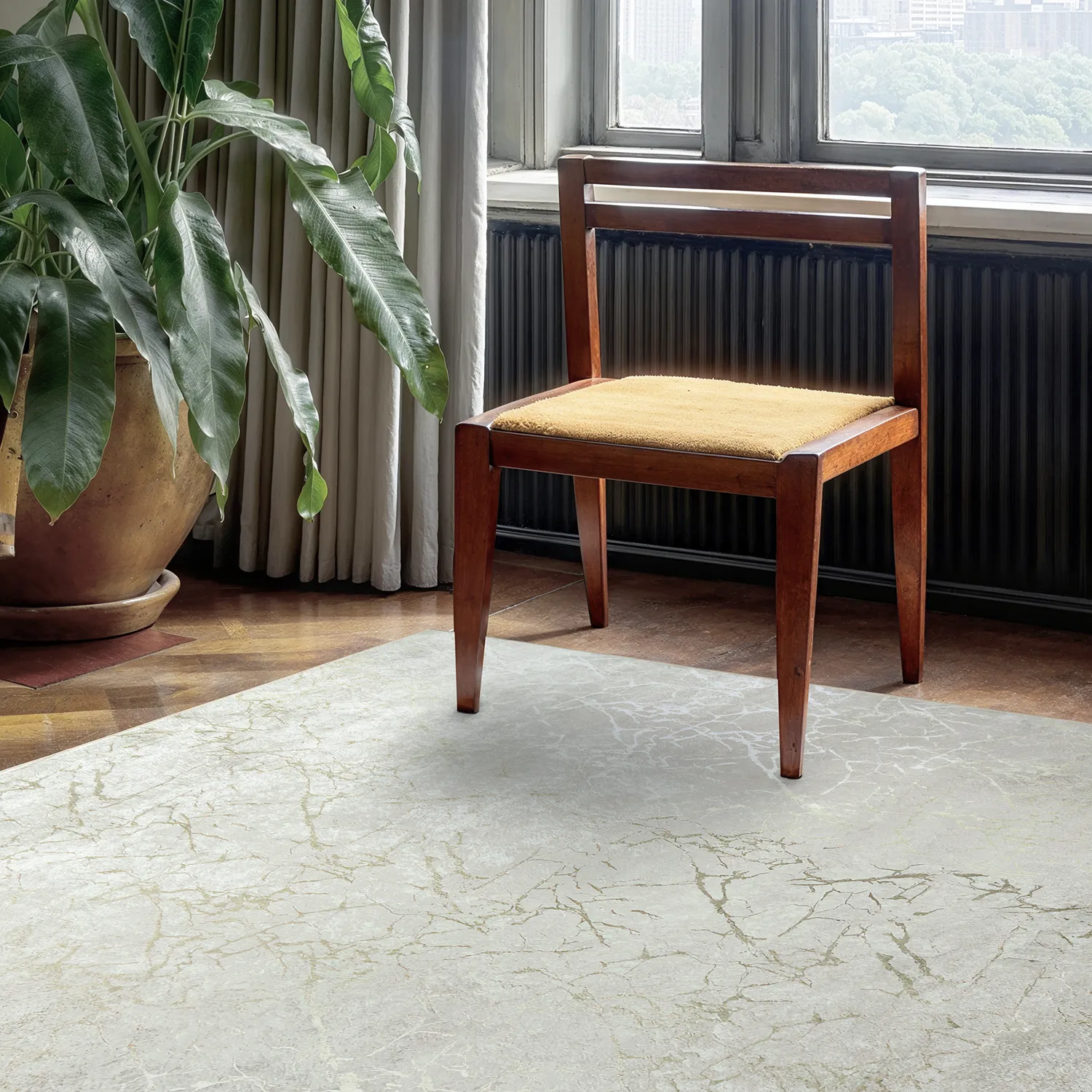 Tapis Wilton - Zaria (marron clair/doré)