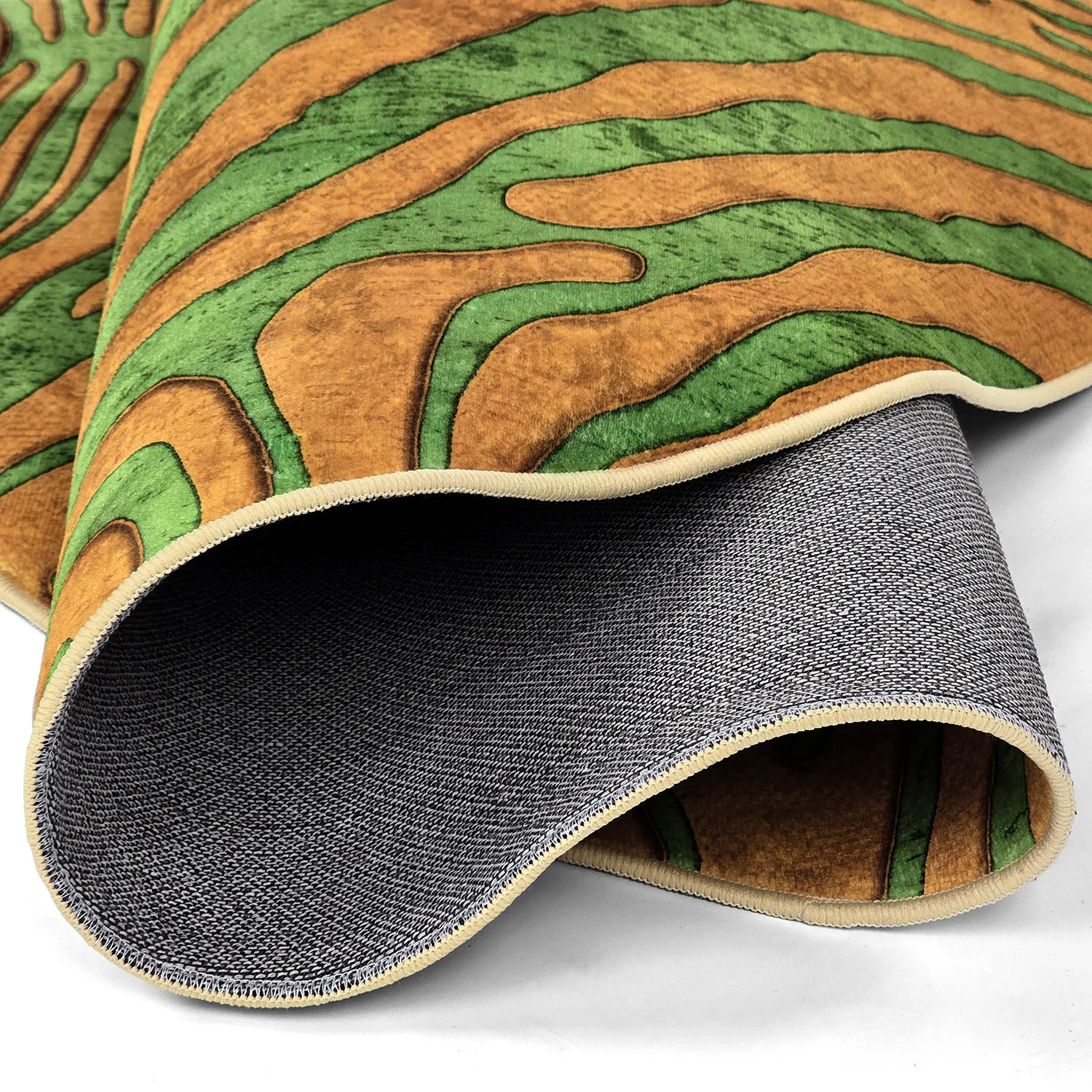 Tapis rond - Zebra (vert/orange)