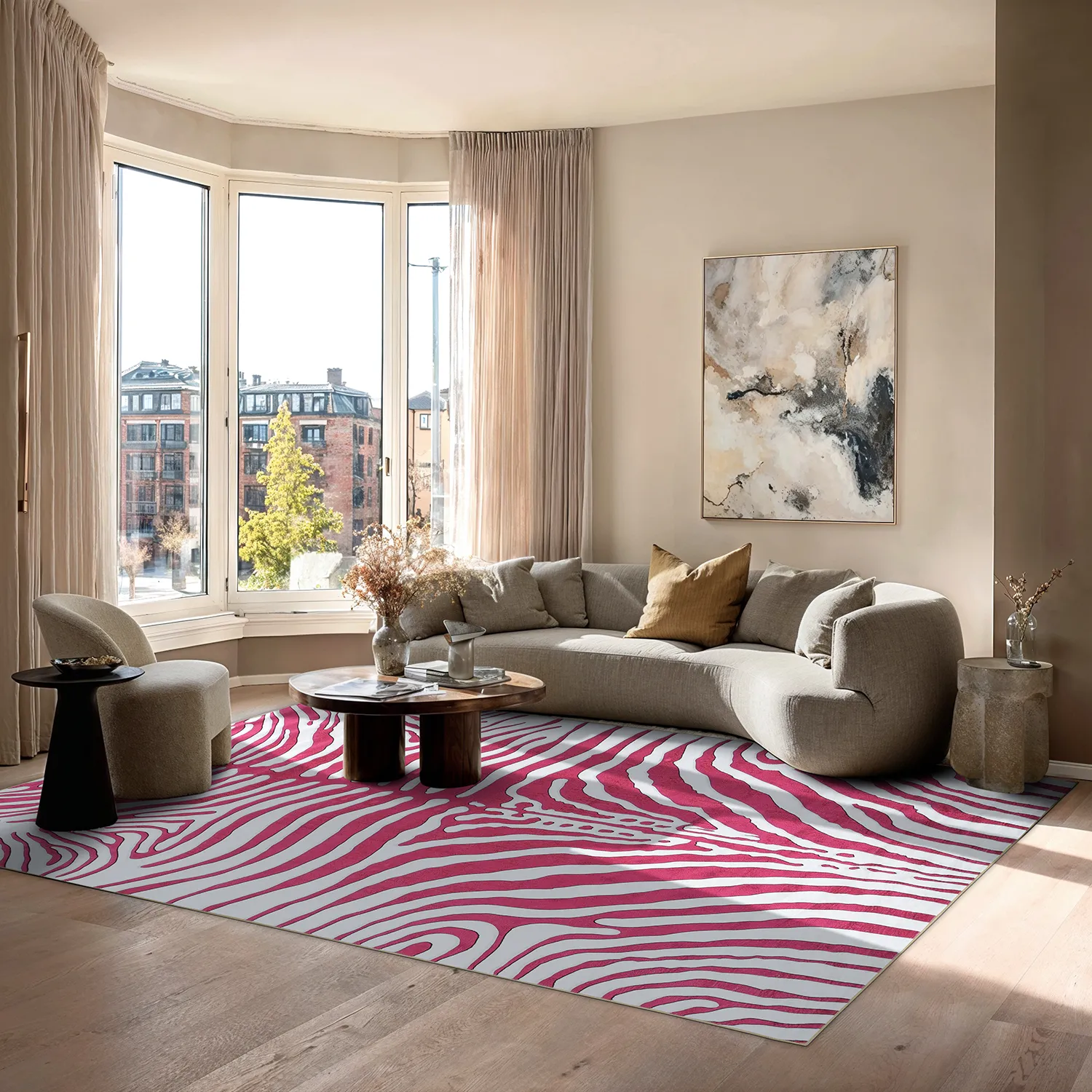 Tapis Wilton - Zebra (rose)