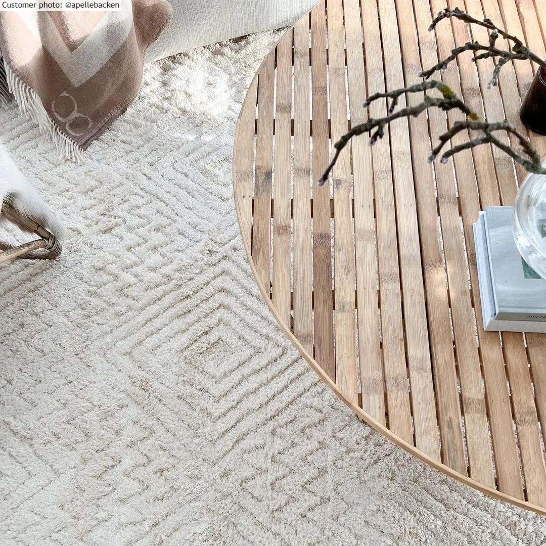 Tapis à poils longs - Stettin (blanc cassé)