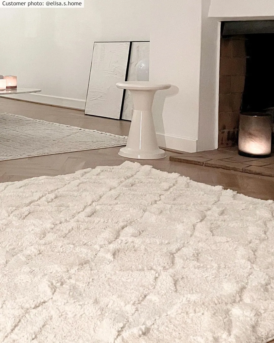 Tapis à poils longs - Everett (blanc cassé)