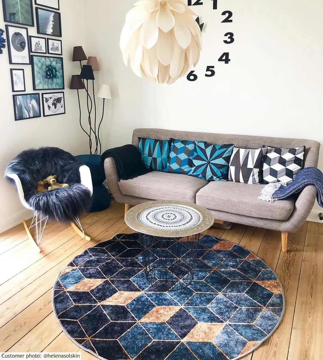 Tapis rond - Brigooda (bleu)