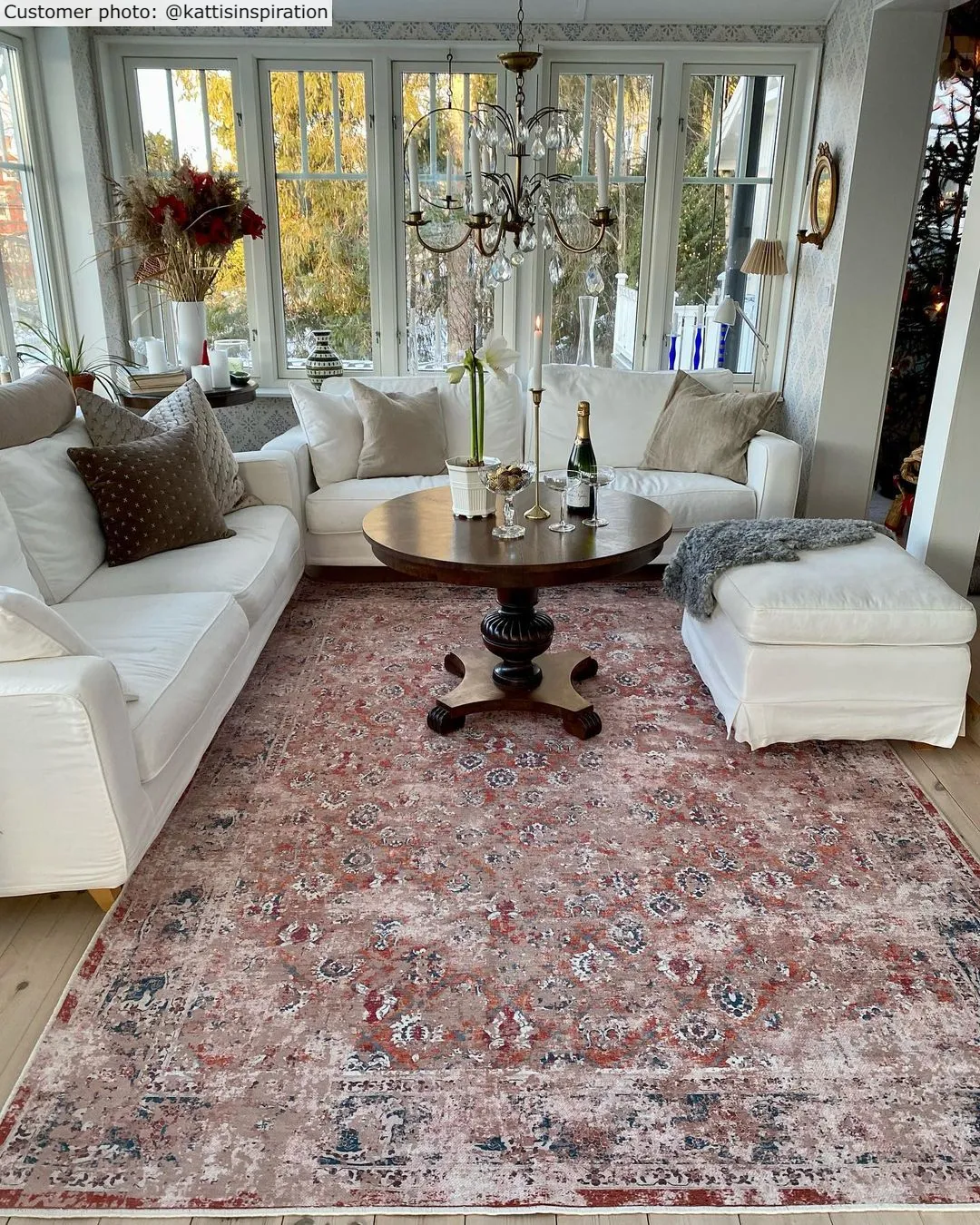 Tapis Wilton - Douz (rouge/multicolore)