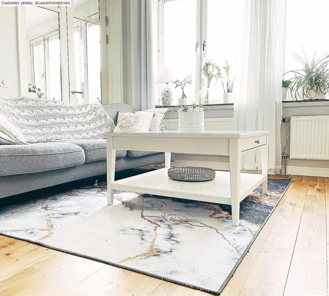 Tapis Wilton - Padova (noir/blanc/doré)