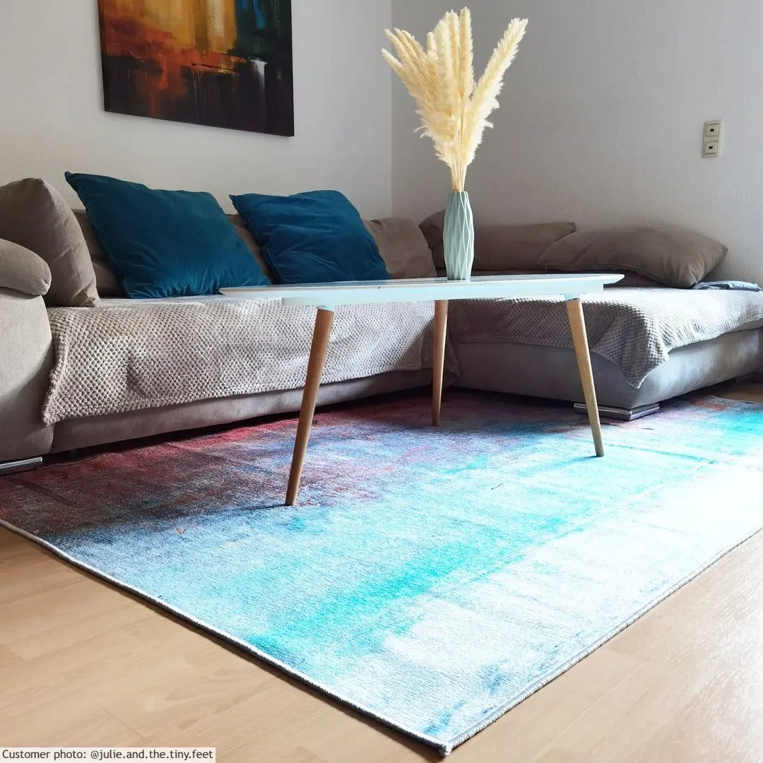 Tapis Wilton - Andali (gris/rouge/multicolore)