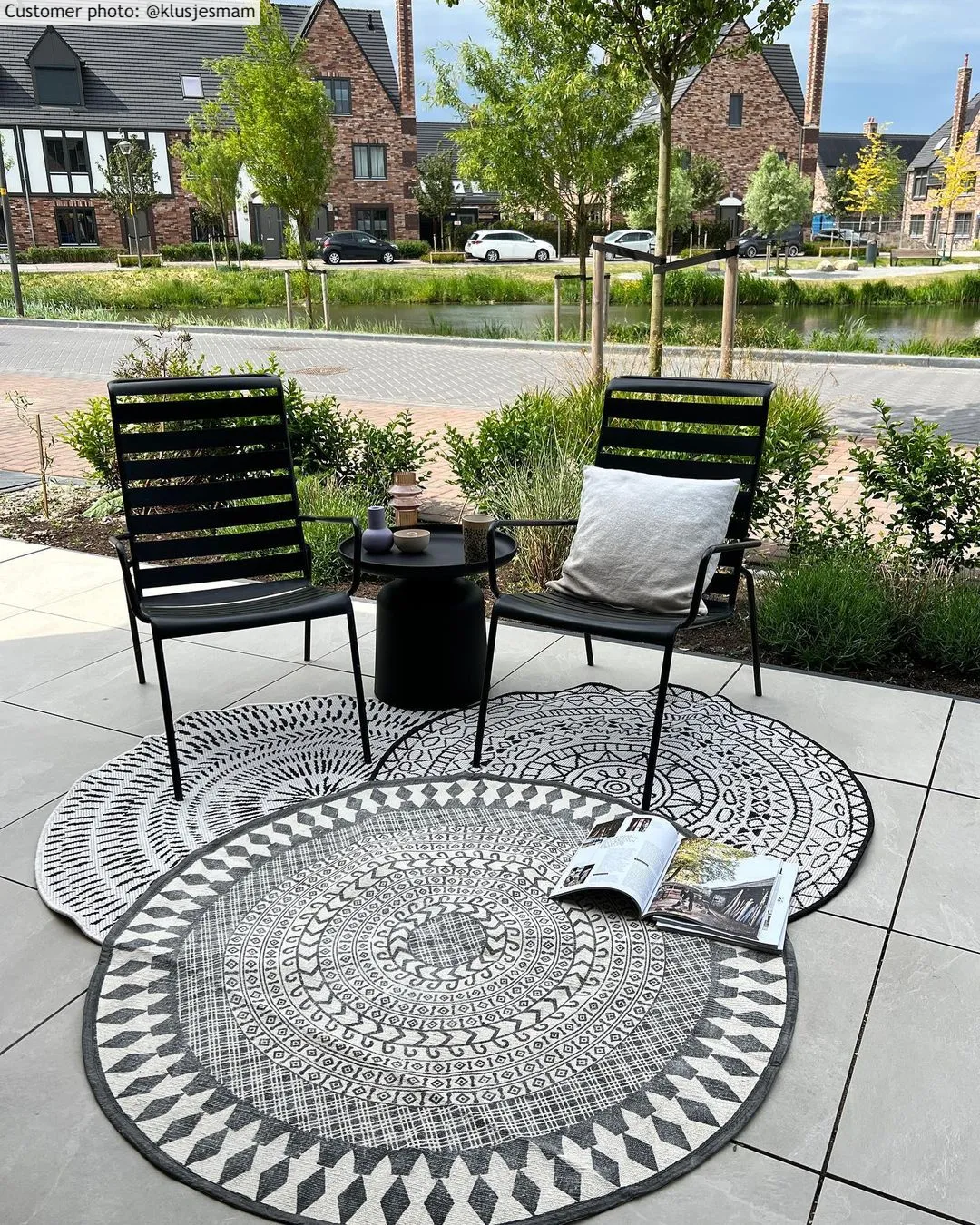 Tapis rond - Brussels Diamond (noir)