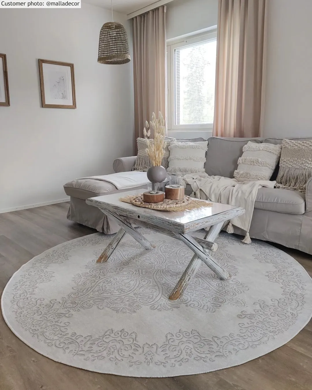 Tapis rond - Valenza (blanc)