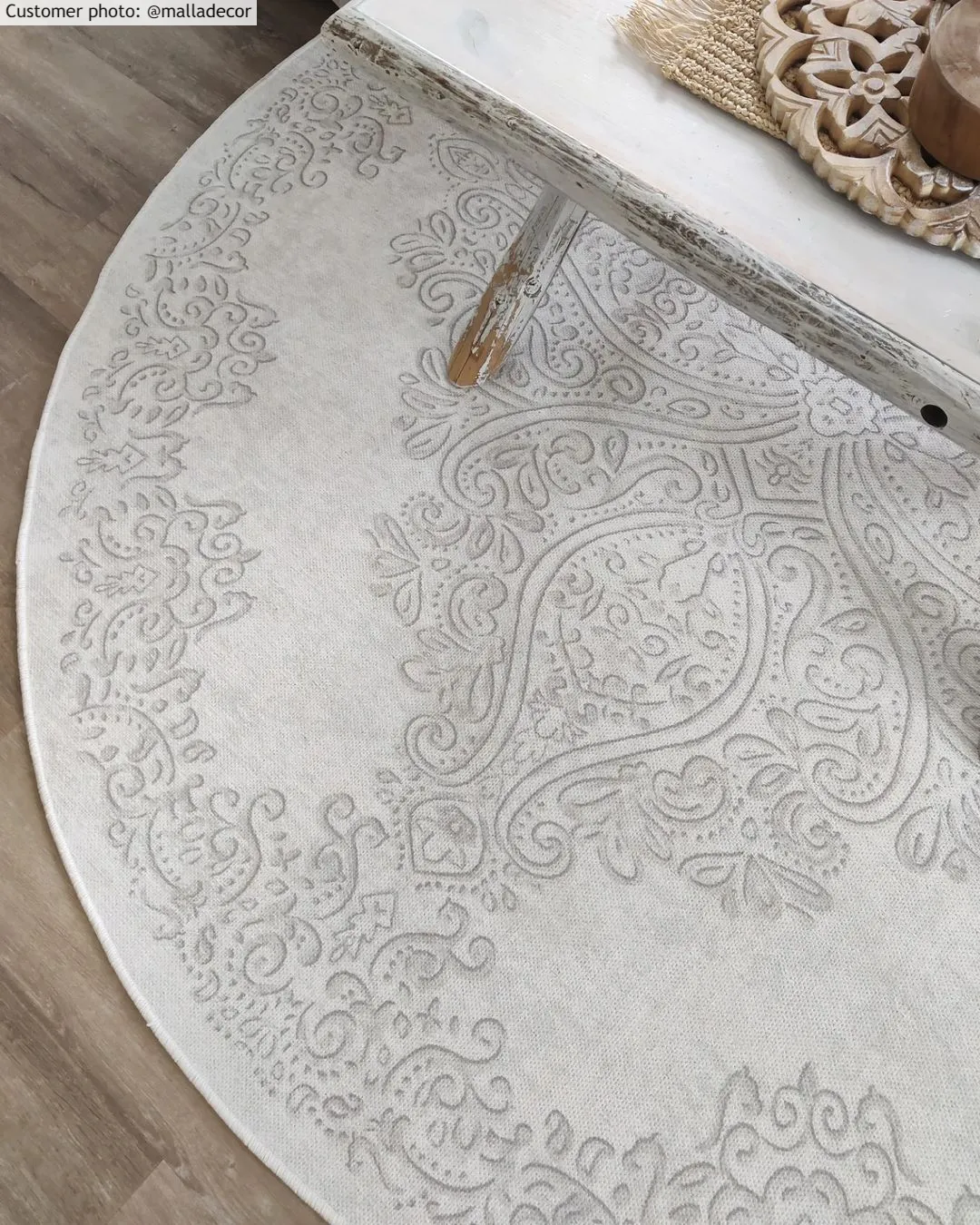 Tapis rond - Valenza (blanc)