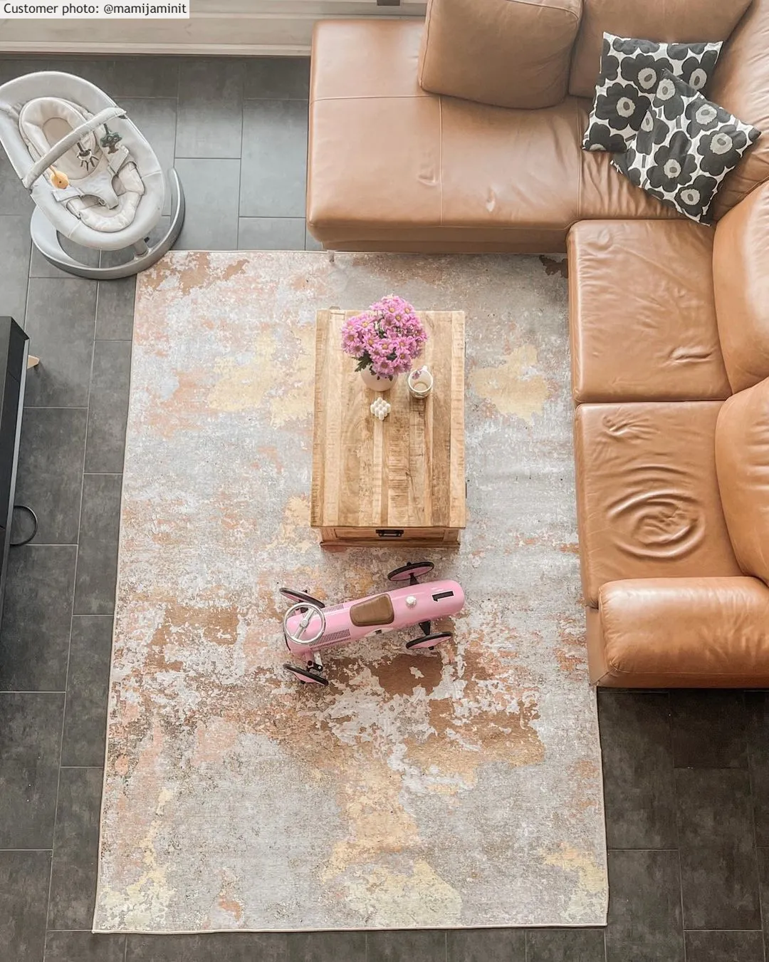 Tapis Wilton - Elena (beige/doré)