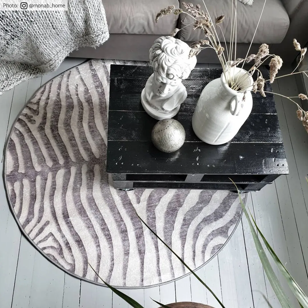 Tapis rond - Zèbre
