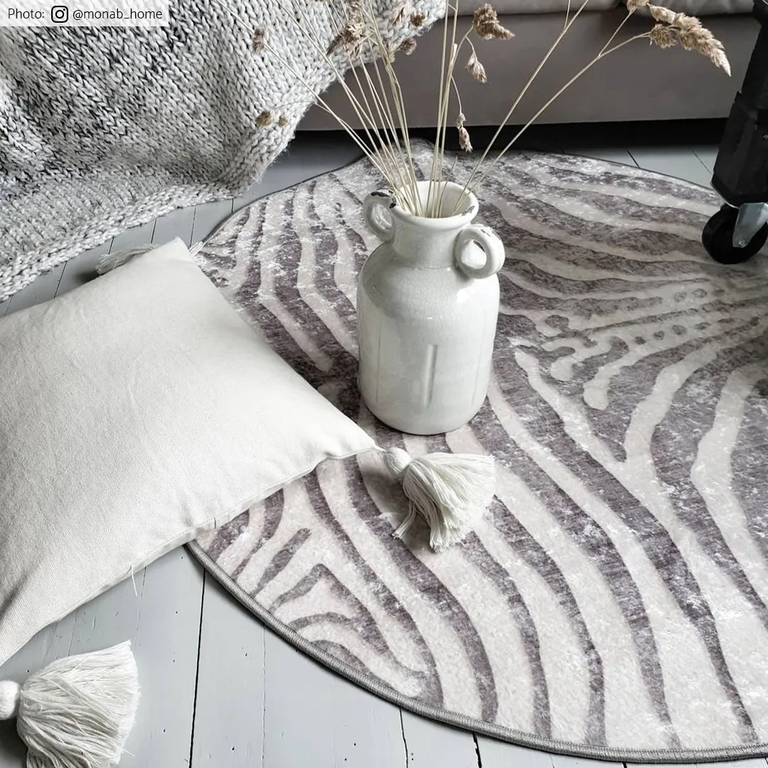 Tapis rond - Zèbre